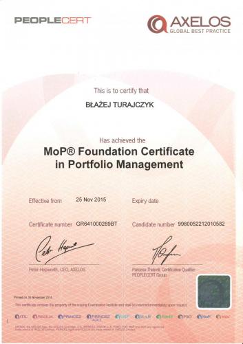 MoP-Certificate in Portfolio Management